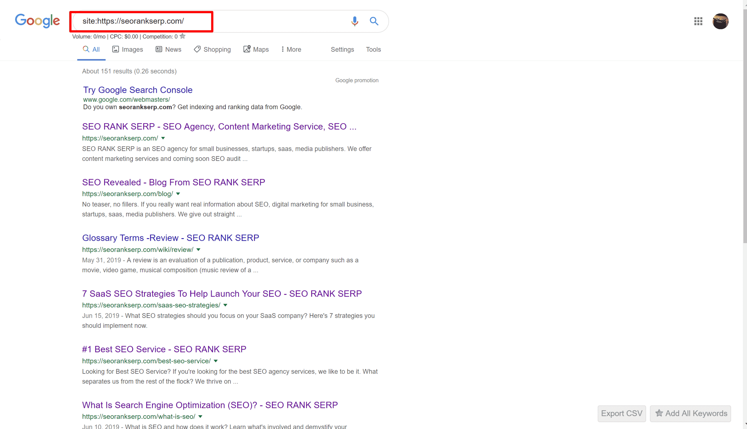 google search site:http://seorankserp.com/
